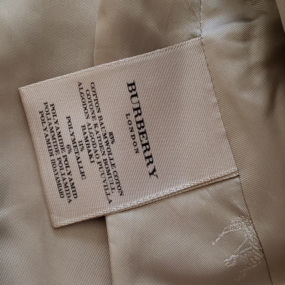 BURBERRY GOLD SHIMMER METALLIC CHECK PLAID TRENCH COAT - Picture 12 of 16